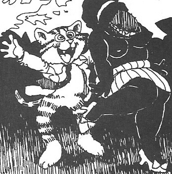 Fritz the Cat: Panel aus Fritz Bugs Out
https://en.wikifur.com/wiki/Fritz_the_Cat