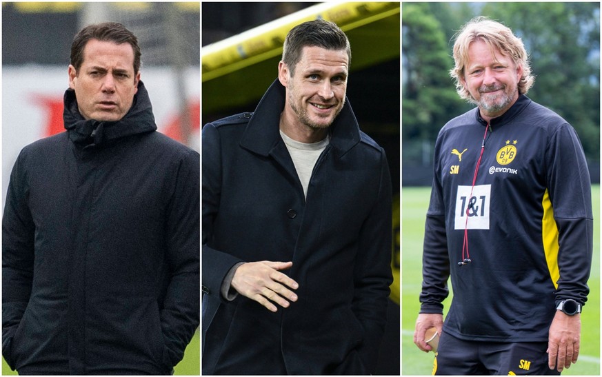 Lars Ricken, Sebastian Kehl und Sven Mislintat (v. l.) kämpfen beim BVB um die Macht.