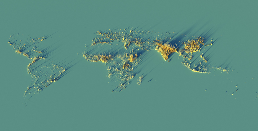 The population density on Earth.