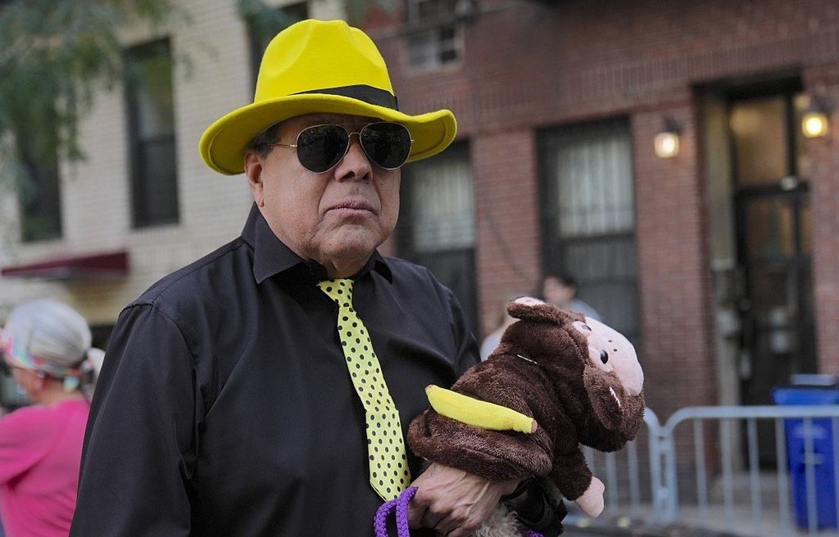 NEW YORK, UNITED STATES - OCTOBER 19: Dog owners in New York City are participating in the Tompkins Square Halloween Dog Parade, dressing their furry friends in colorful costumes on Sunday, October 19 ...