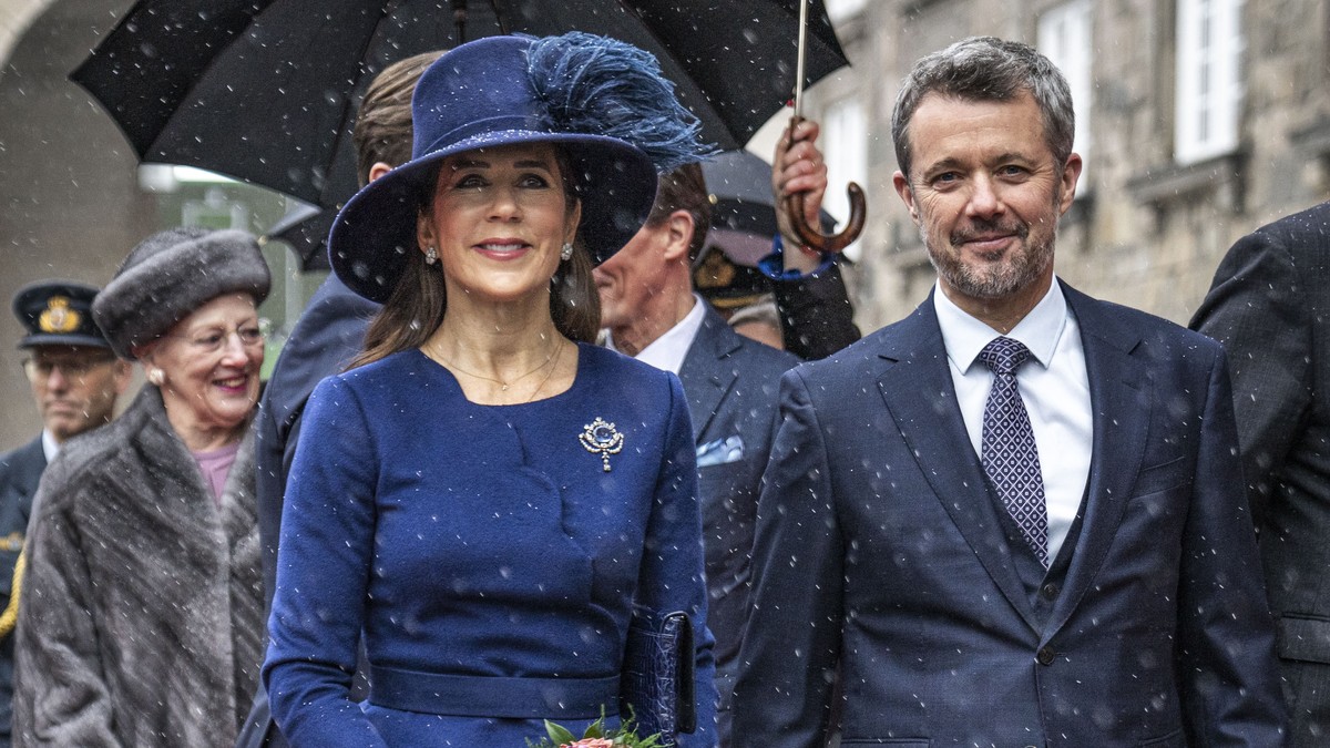 Denmark's King Frederik X and Queen Mary and members of the royal family arrive at Folketing, the Danish Parliament, at Christiansborg Castle, in Copenhagen, Monday, Jan. 15 2024. Denmark?s new K ...