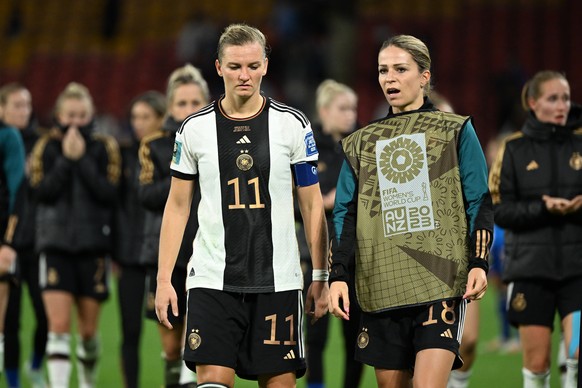 epa10782982 Alexandra Popp of Germany reacts following the FIFA Women&#039;s World Cup 2023 soccer match between South Korea and Germany at Brisbane Stadium in Brisbane, Australia, 03 August 2023. Ger ...