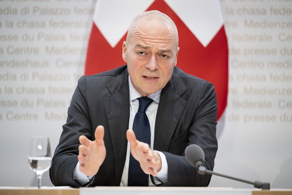 Vincenzo Mascioli, designierter Staatssekretaer fuer Migration, spricht an einer Medienkonferenz zur Bekanntgabe des neuen Direktors des Staatssekretariats fuer Migration, SEM, am Mittwoch, 16. Oktobe ...