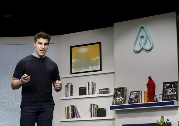 Airbnb-Gründer Brian Chesky während einer Ansprache in San Francisco.&nbsp;