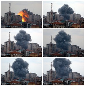 Die Explosion hat das Hochhaus komplett zerstört.