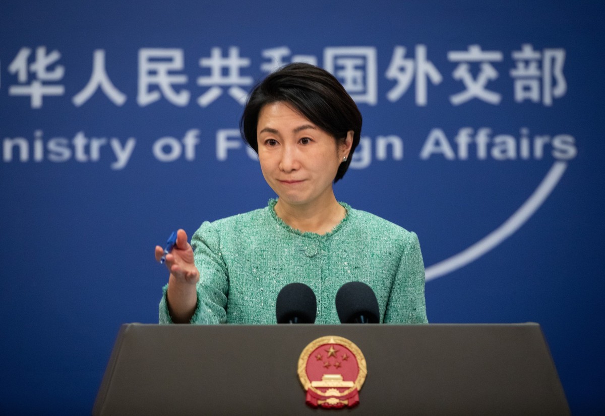 epa11790624 Chinese Foreign Ministry spokesperson Mao Ning speaks during a press conference at the ministry in Beijing, China, 23 December 2024. Ning spoke about affairs regarding Canada and the Unite ...