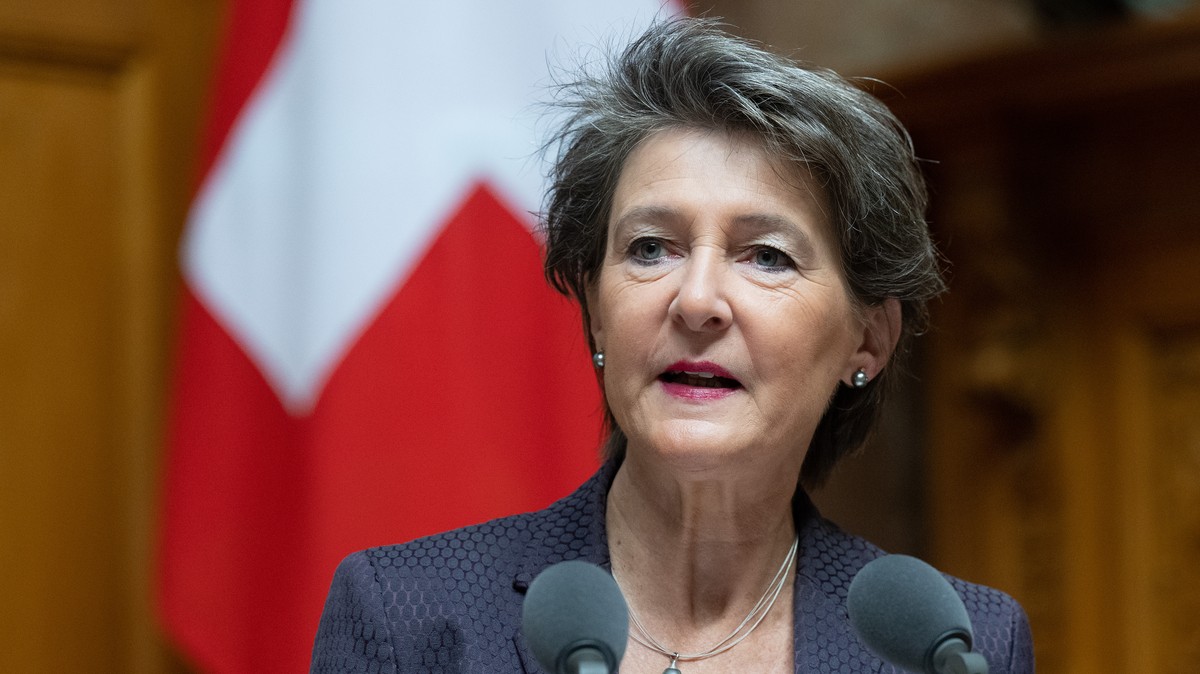 Bundesraetin Simonetta Sommaruga spricht im Nationalrat an der Herbstsession der Eidgenoessischen Raete, am Dienstag, 20. September 2022, in Bern. (KEYSTONE/Peter Schneider)