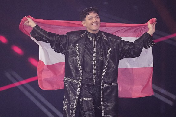 JJ from Austria who will perform the song &quot;Wasted Love&quot; on stage during the dress rehearsal for the Grand Final of the 69th Eurovision Song Contest, in Basel, Switzerland, Friday, May 16 202 ...