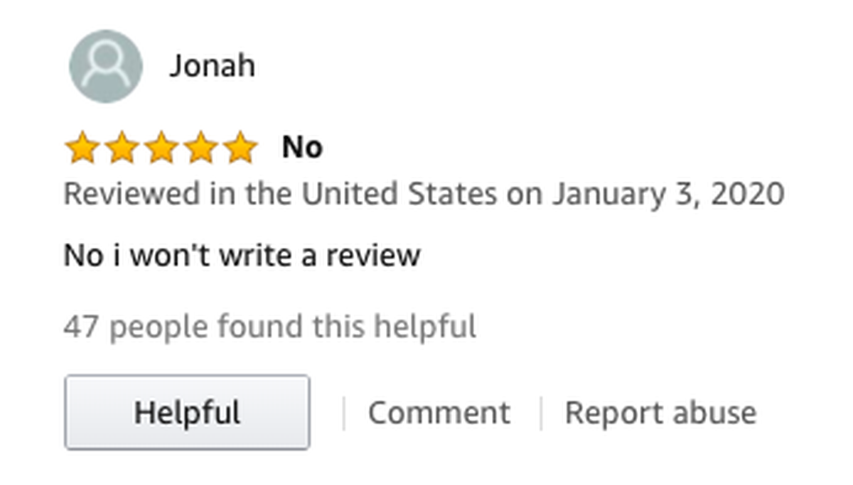 «Nein, ich will keine Kundenrezension schreiben.»