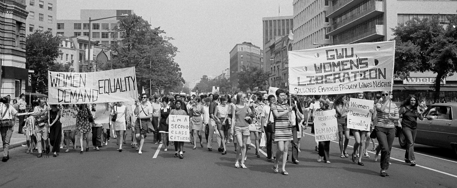 The women&#039;s liberation movement featured political activities such as a march demanding legal equality for women in the United States (26 August 1970)
https://en.wikipedia.org/wiki/Women%27s_libe ...