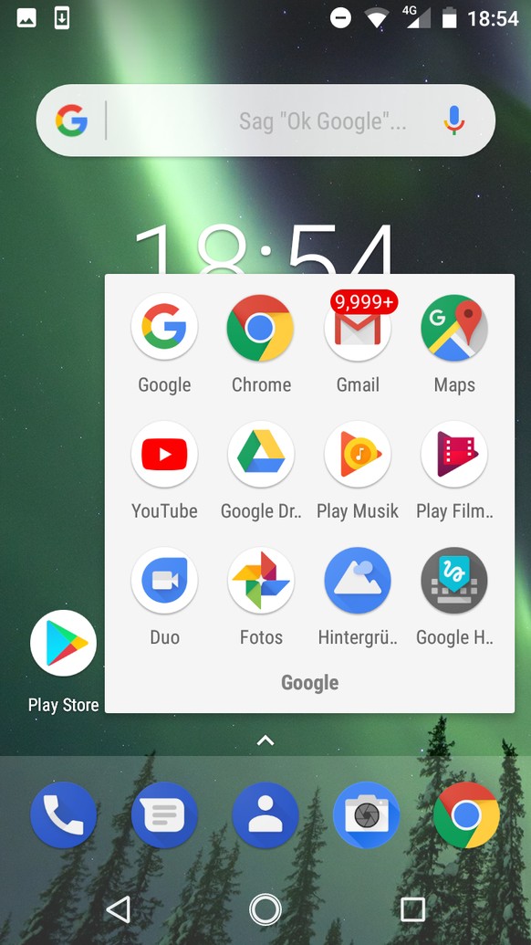 Pures Android: Nebst den Google-Apps sind keine ungewünschten Apps vorinstalliert.