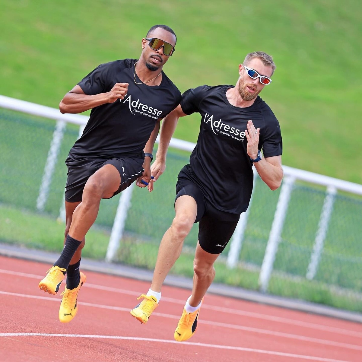 Timothée Adolphe, à droite, et son guide Jeffrey Lami.