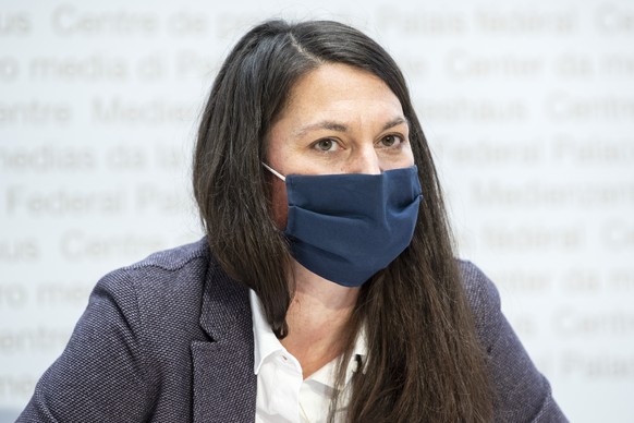 Nationalraetin Tiana Angelina Moser, GLP ZH, vom Komitee Nein zu staatlichen Kleidervorschriften aeussert sich an einer Medienkonferenz zur Abstimmung zum Verhuellungsverbot, am Dienstag, 9. Februar 2 ...