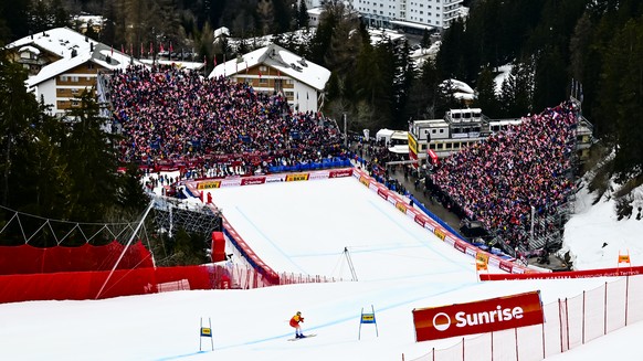 Marco Kohler of Switzerland in action during the men's Super-G race at the Alpine Skiing FIS Ski World Cup, in Crans-Montana, Switzerland, Sunday, February 23, 2025. (KEYSTONE/Jean-Christophe Bot ...