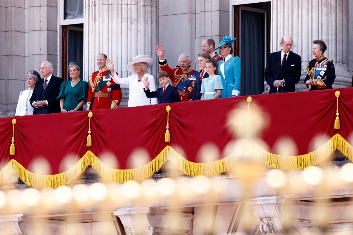 (FILES) (L-R) Britain's Birgitte, Duchess of Gloucester, Britain's Prince Richard, Duke of Gloucester, Britain's Sophie, Duchess of Edinburgh, Britain's Prince Edward, Duke of Edin ...