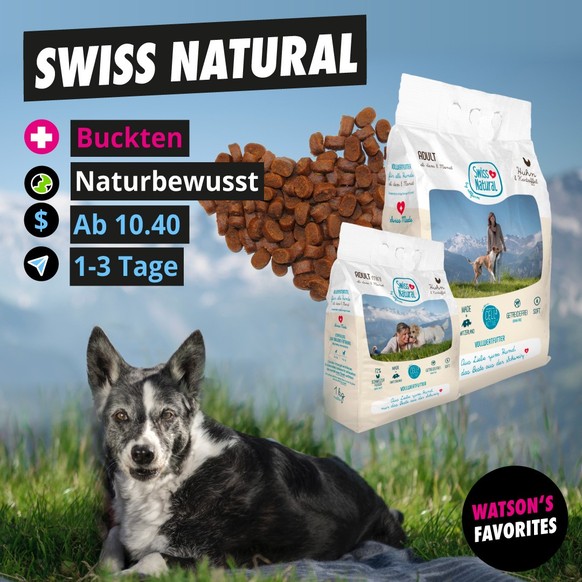 Das Hundefutter Swiss Natural Soft Adult mit Huhn und Kartoffel.