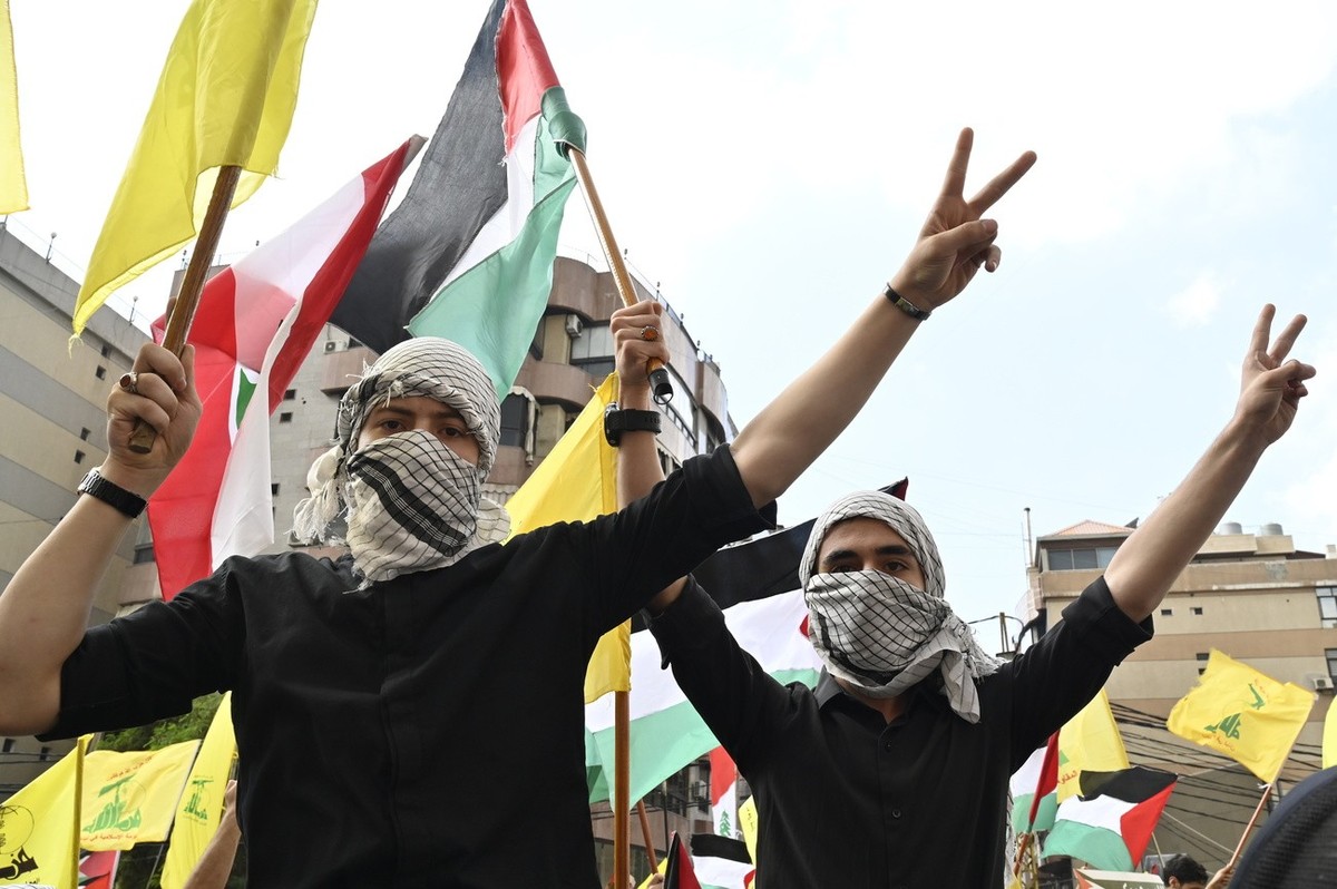 Des partisans du Hezbollah dans le sud de Beyrouth.