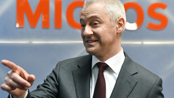 Fabrice Zumbrunnen, CEO Migros an der Bilanzmedienkonferenz in Zuerich am Dienstag, 27. Maerz 2018. (KEYSTONE/Walter Bieri)