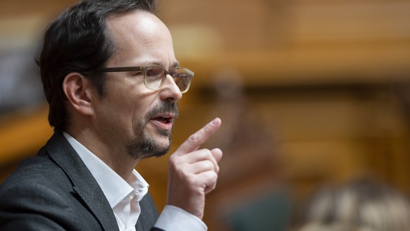 Balthasar Glaettli, Fraktionspraesident Gruene, spricht waehrend den Bundesratswahlen, am Mittwoch, 11. Dezember 2019, in Bern. (KEYSTONE/ Anthony Anex)