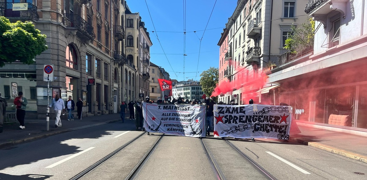 unbewilligte demo 1.mai 2025 zürich
