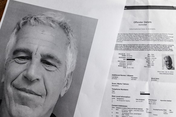 epa12724194 (ILLUSTRATION) - Printed copies of the Jeffrey Epstein files in Miami, Florida, 10 February 2026. According to official charges and court records released under the Epstein Files Transpare ...