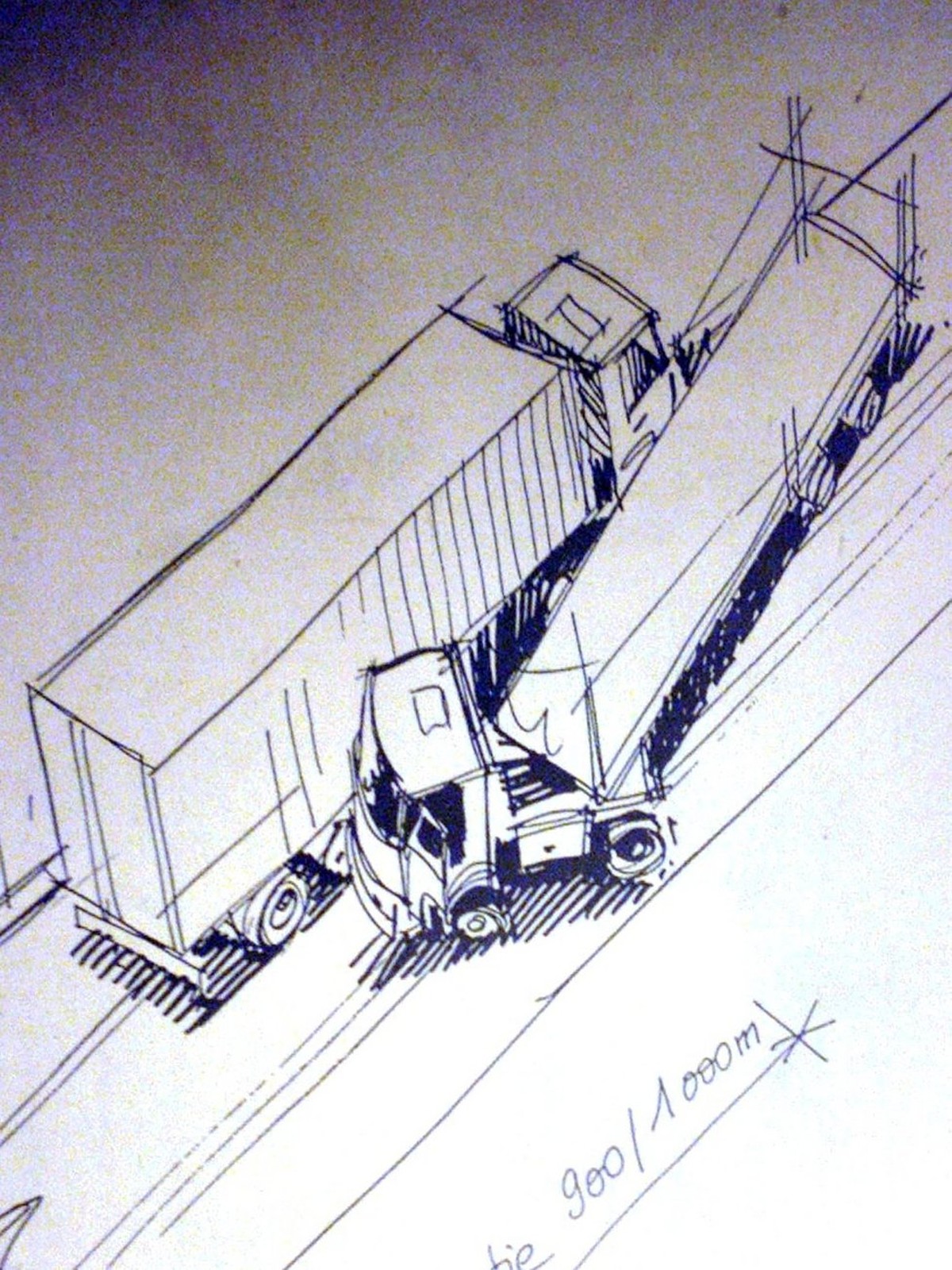 A draw made available to the media in Airolo, Switzerland, on Thursday, October 25, 2001 shows the head-on truck crash in the Gotthard tunnel, that caused a fire and killed at least ten people on Wedn ...