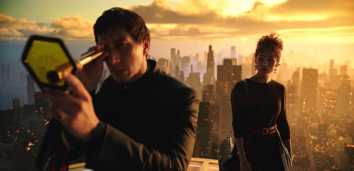 Nathalie Emmanuel and Adam Driver in Megalopolis (2024)