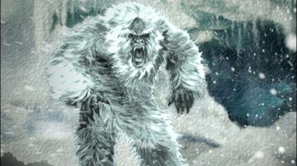 Der Yeti oder Schneemensch; ein&nbsp;zweibeiniges, behaartes Fabelwesen des Himalaya.&nbsp;