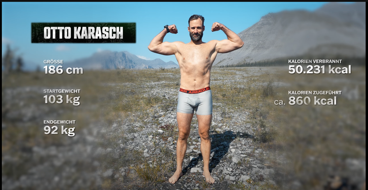 Abgemagerter Teilnehmer von Survival Squad