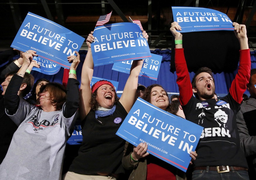 Hoffen auf eine bessere Zukunft: Jubelnde Anhänger von Bernie Sanders.