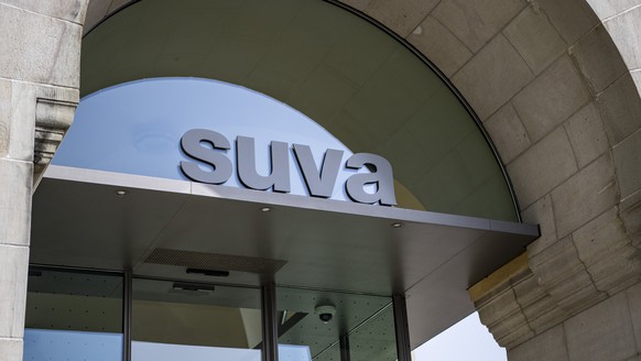 Der Eingangsbereich des SUVA Hauptsitz in Luzern anlaesslich der Bilanzmendienkonferenz am Freitag, 18. Juni 2021.(KEYSTONE/Urs Flueeler).