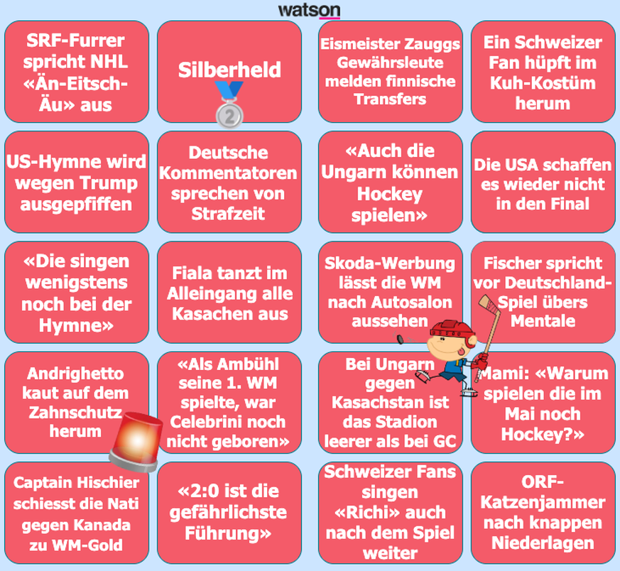 Das Bullshit-Bingo zur Hockey-WM macht fast so viel Spass wie Schweizer Tore