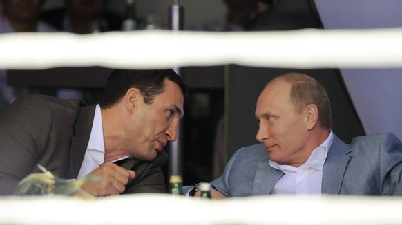 Russian autocrat Putin with Wladimir Klitschko during a boxing event in Sochi in 2011.