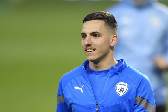 EURO 2024 Play off, Israel Official Training Session Oscar Gloukh of Israel in action during the Israel official training session before the EURO 2024 European Qualifiers Play-off game against Iceland ...