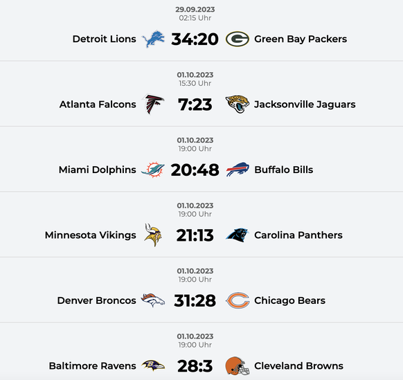 NFL Spieltag 4