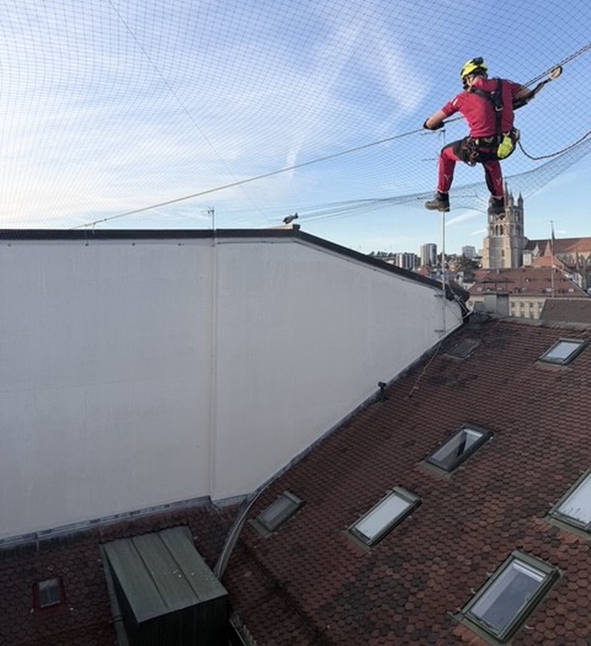 Sauvetage d'un pigeon à Lausanne (VD), jeudi 22 octobre 2026.