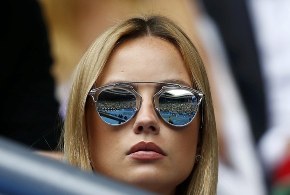 Ester Satorova, model and fiancee of Tomas Berdych of the Czech Republic watches as he plays against Rafael Nadal of Spain during their men&#039;s singles quarter-final match at the Australian Open 20 ...