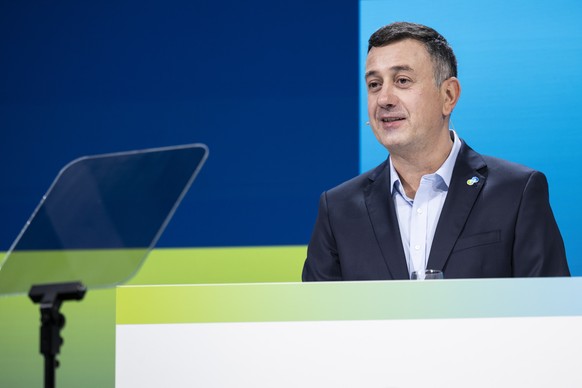 CEO Miljan Gutovic spricht an der Bilanzmedienkonferenz des Baustoffherstellers Holcim in Zuerich, aufgenommen am Freitag, 28. Februar 2025. (KEYSTONE/Ennio Leanza)