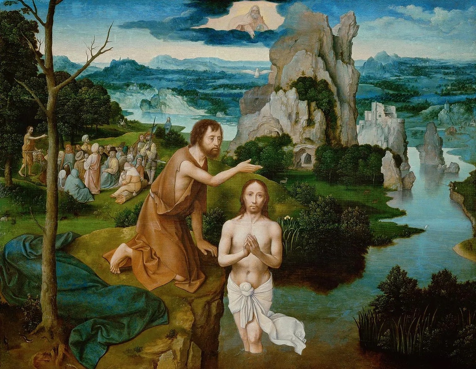 Joachim Patiniers «Taufe Christi» von 1521. Im Hintergrund scheint der Maler den Rheinfall verewigt zu haben.
https://de.m.wikipedia.org/wiki/Datei:Joachim_Patinir_006.jpg