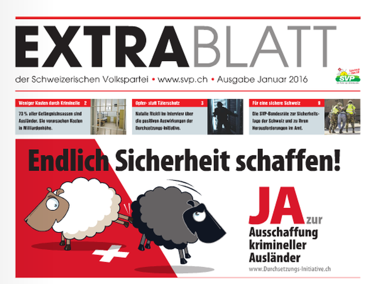 Das «Extrablatt» der SVP.