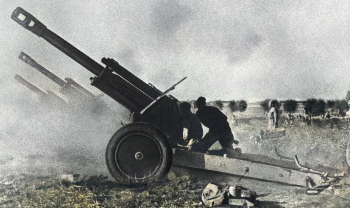 Batterie d'obusiers D1 pendant la Seconde Guerre mondiale