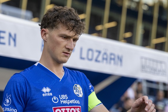 Pius Dorn von Luzern vor dem Spiel beim Super League Meisterschaftsspiel zwischen dem FC Luzern und dem FC Winterthur vom Samstag, 24. August 2024 in Luzern. (KEYSTONE/Urs Flueeler)