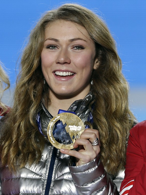 Als 18-Jährige holt Shiffrin 2014 in Sotschi Olympia-Gold im Slalom.