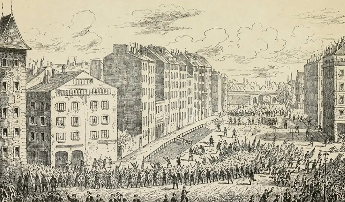 Genève, 22 août 1864: une fusillade fait plusieurs morts dans la rue de Chantepoulet.
https://www.bge-geneve.ch/iconographie/oeuvre/vg-1706