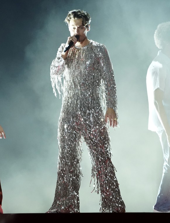 Harry Styles performs &quot;As It Was&quot; at the 65th annual Grammy Awards on Sunday, Feb. 5, 2023, in Los Angeles. (AP Photo/Chris Pizzello)
Harry Styles