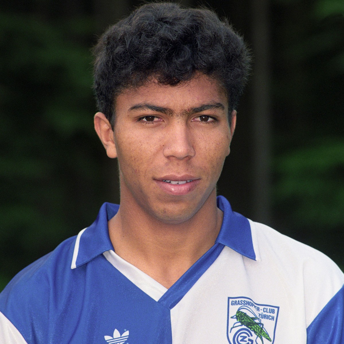 Portrait of Giovane Elber, soccer player of Zurich's Grasshopper Club, pictured in 1991 in Zurich, Switzerland. (KEYSTONE/Str) 

Portrait von Giovane Elber, Fussballspieler der Zuercher Grasshopp ...