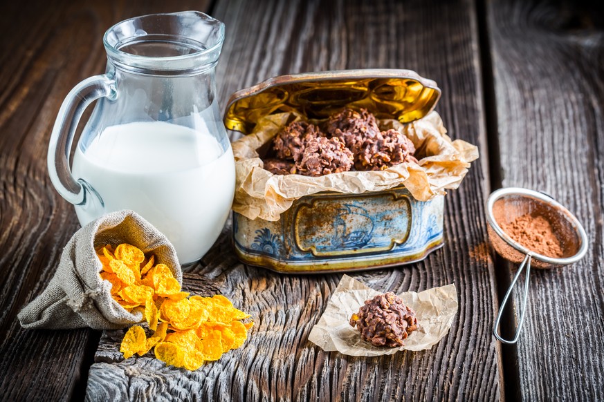 home made corn flakes chocolate cookies schokolade rezept guetzli