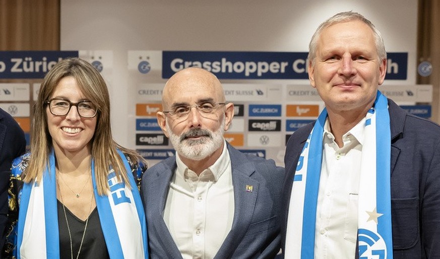 Joe Connaughton, General Counsel at LAFC Grasshopper President Andras Gurovits, Stacy Johns, Chief Operating Officer of the Los Angeles Football Club (LAFC), Larry Freedman, Co-President and Chief Bus ...