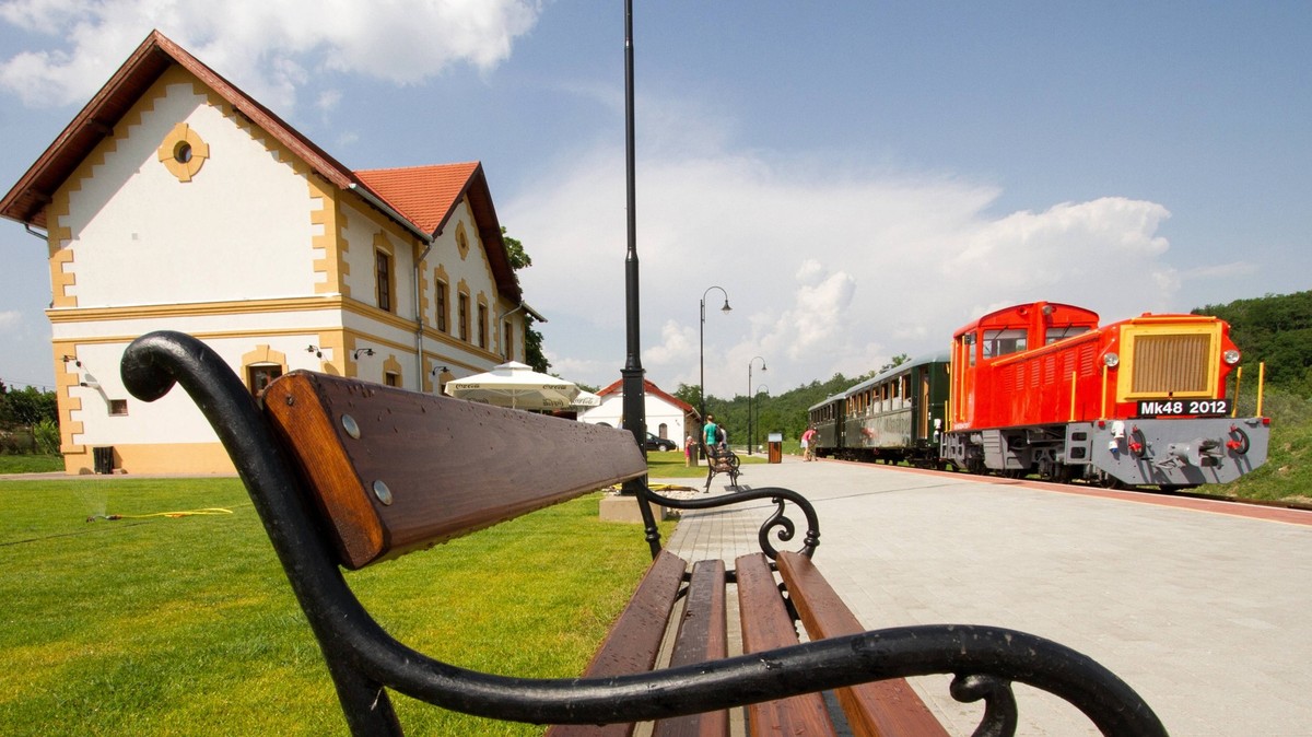 new railway in PM Orban s birth village, Felcsut, Hungary UNGARN, 06.2016, Felcsut. Neue Schmalspur-Eisenbahn im Geburtsdorf von Ministerpraesident Viktor Orban. Die Bahn gilt als Symbol der Mittelver ...