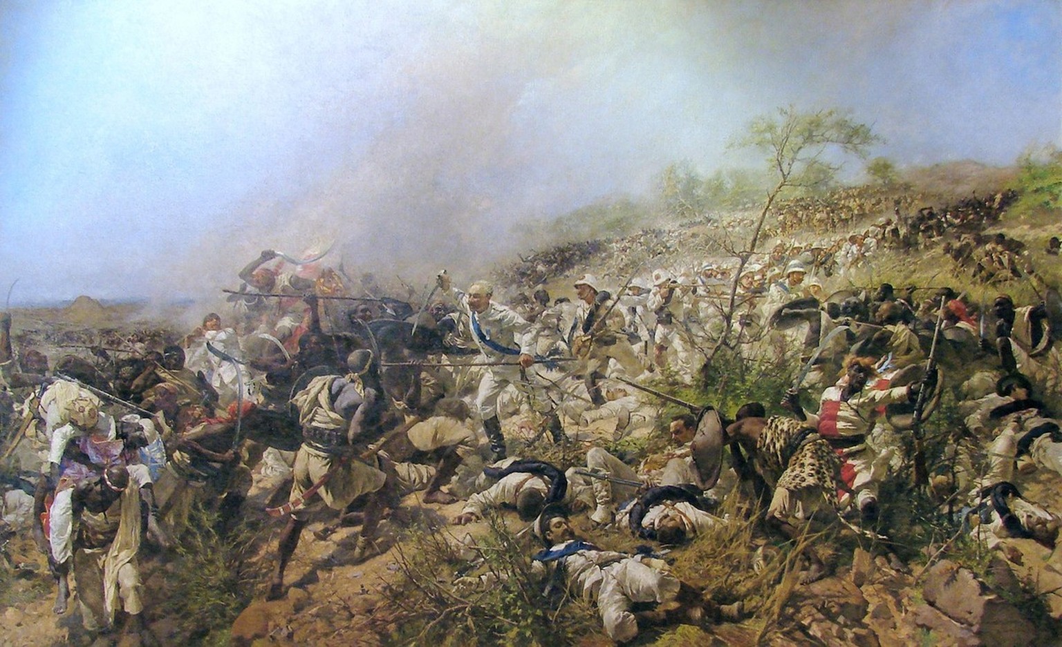 Die Schlacht bei Dogali von Michele Cammarano, 1896.
https://upload.wikimedia.org/wikipedia/commons/5/5d/Bataille_de_Dogali.jpg